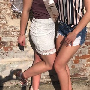 Lulus white mini skirt!